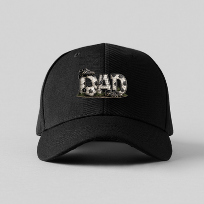 Dad PNG – Soccer Sports Design with Ball Cleats and Net Texture