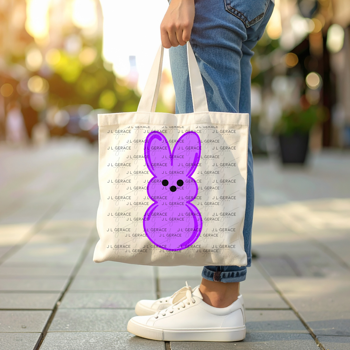 Purple Bunny Peep Easter Clipart Sublimation PNG