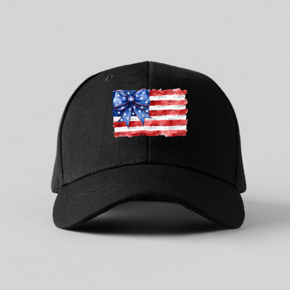 America Watercolor Flag Bow PNG Design