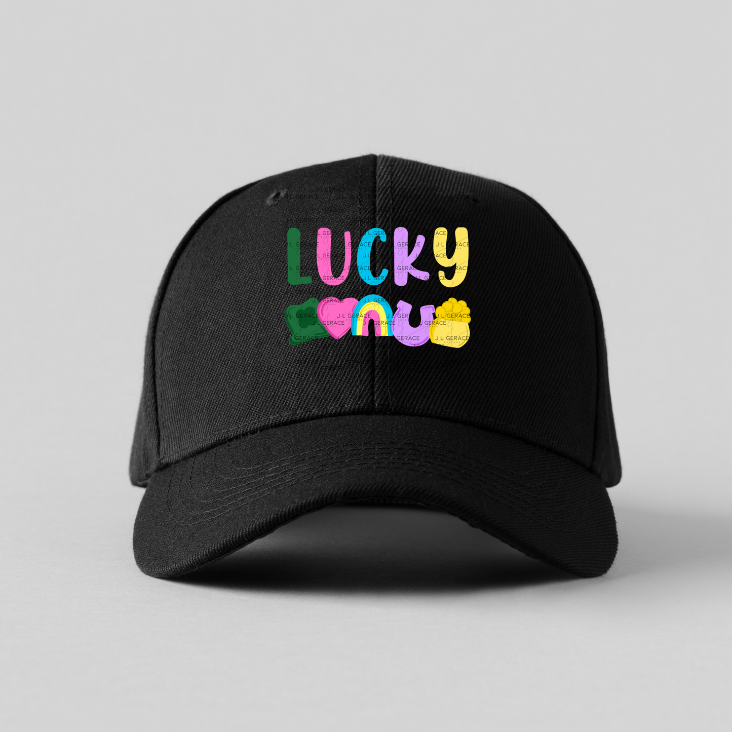 Lucky PNG, St Patrick Shirt Design, Rainbow Shamrock Sublimation PNG Download