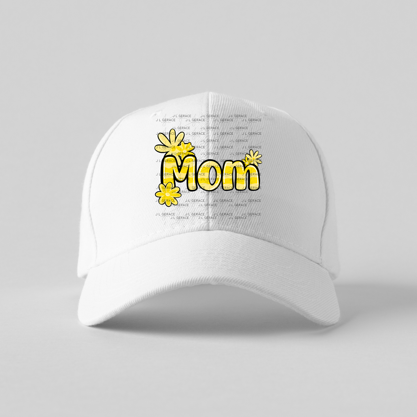 Mom Daisy and Stripes Floral Yellow PNG Design