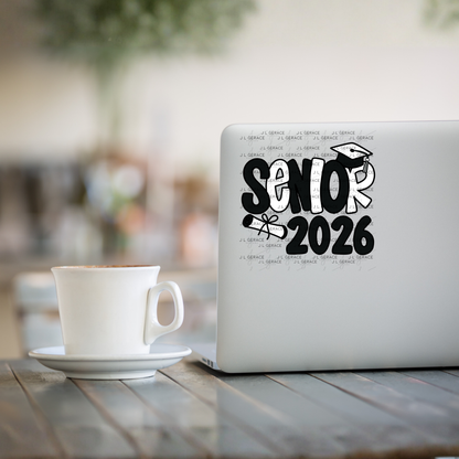 Senior 2026 PNG – Graduation Cap and Diploma Sublimation Design