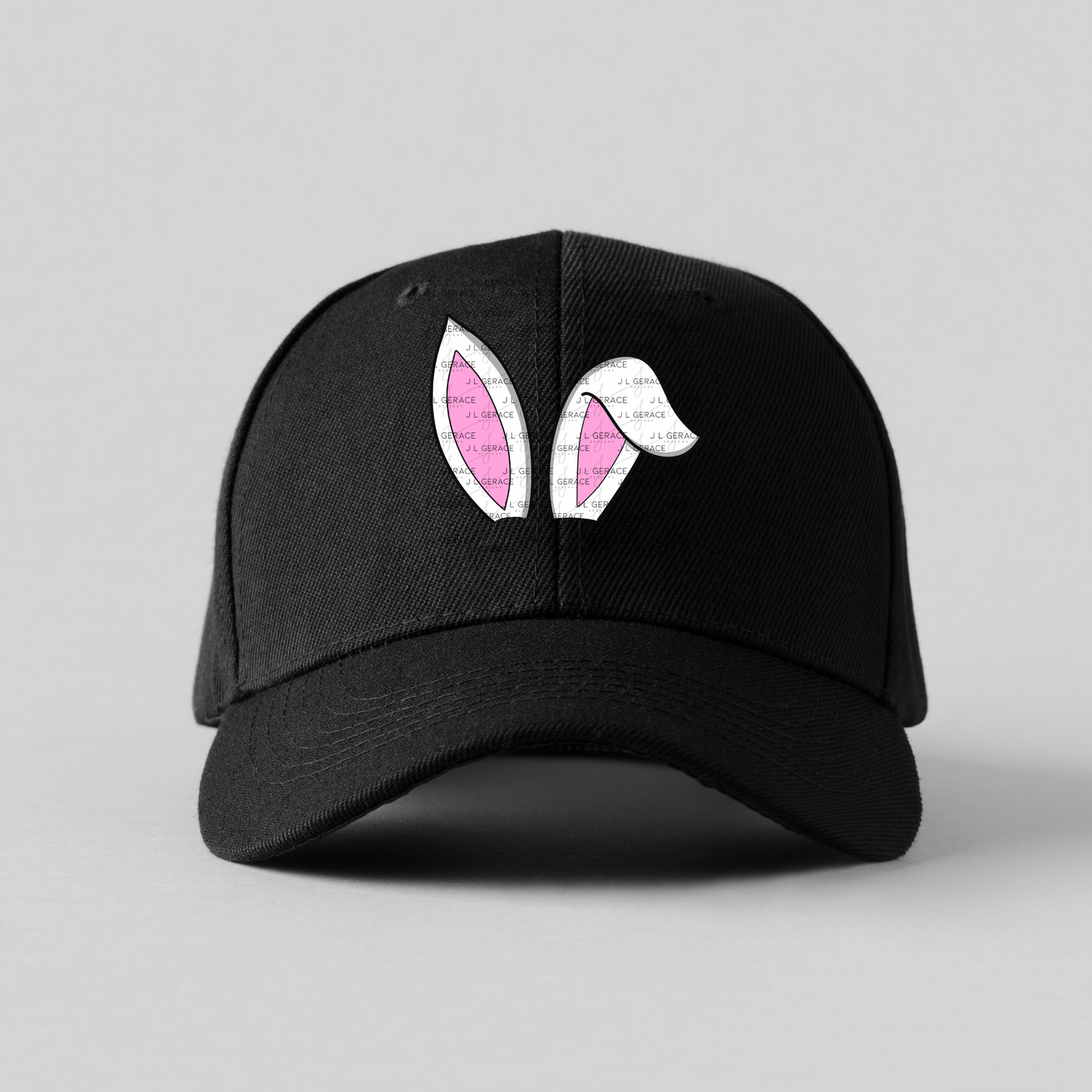 White Easter Bunny Ears Black Outline PNG