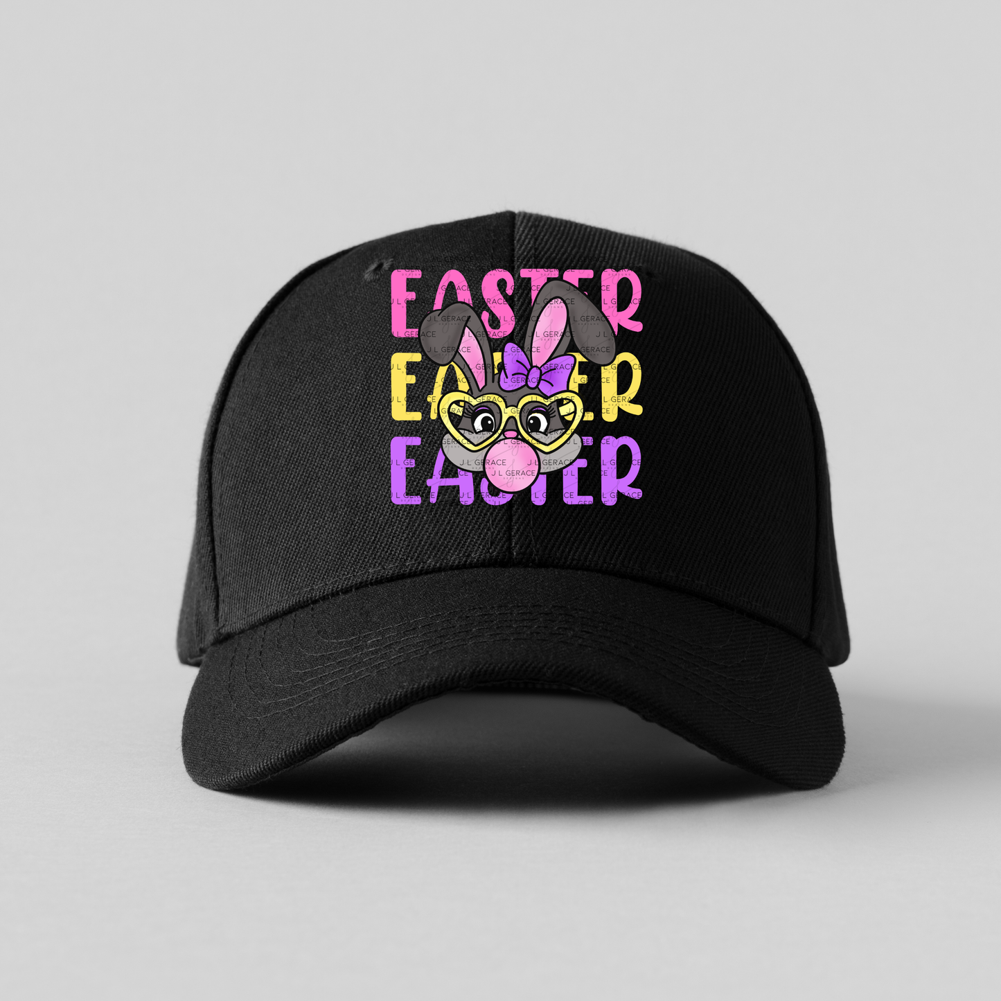 EASTER EASTER EASTER Bunny with Glasses Pink - Yellow - Purple PNG