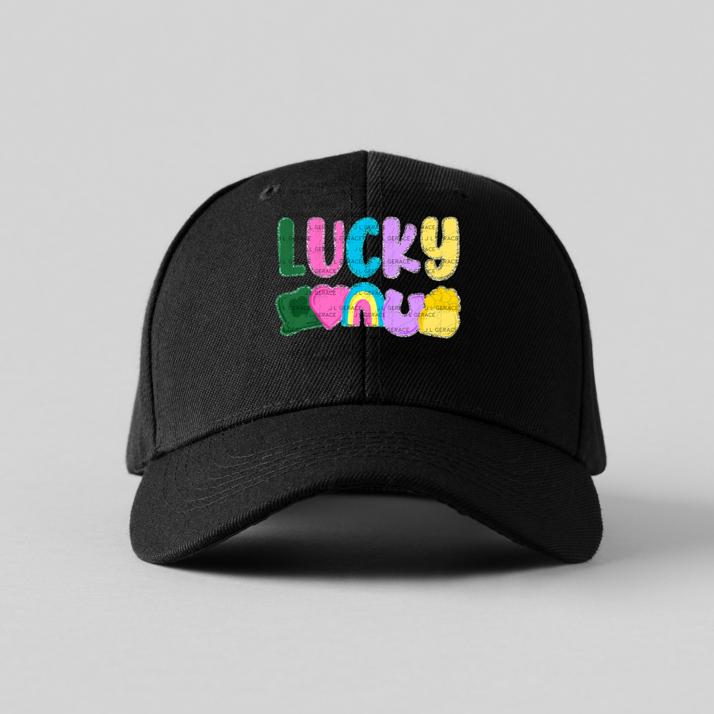 Lucky with charms - Solid Glitter Outline PNG