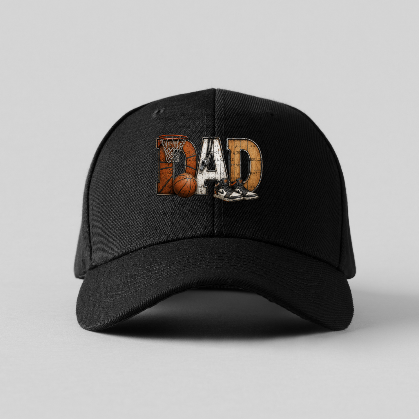 Dad PNG – Basketball Hoop Life Design with Ball Sneakers and Whistle