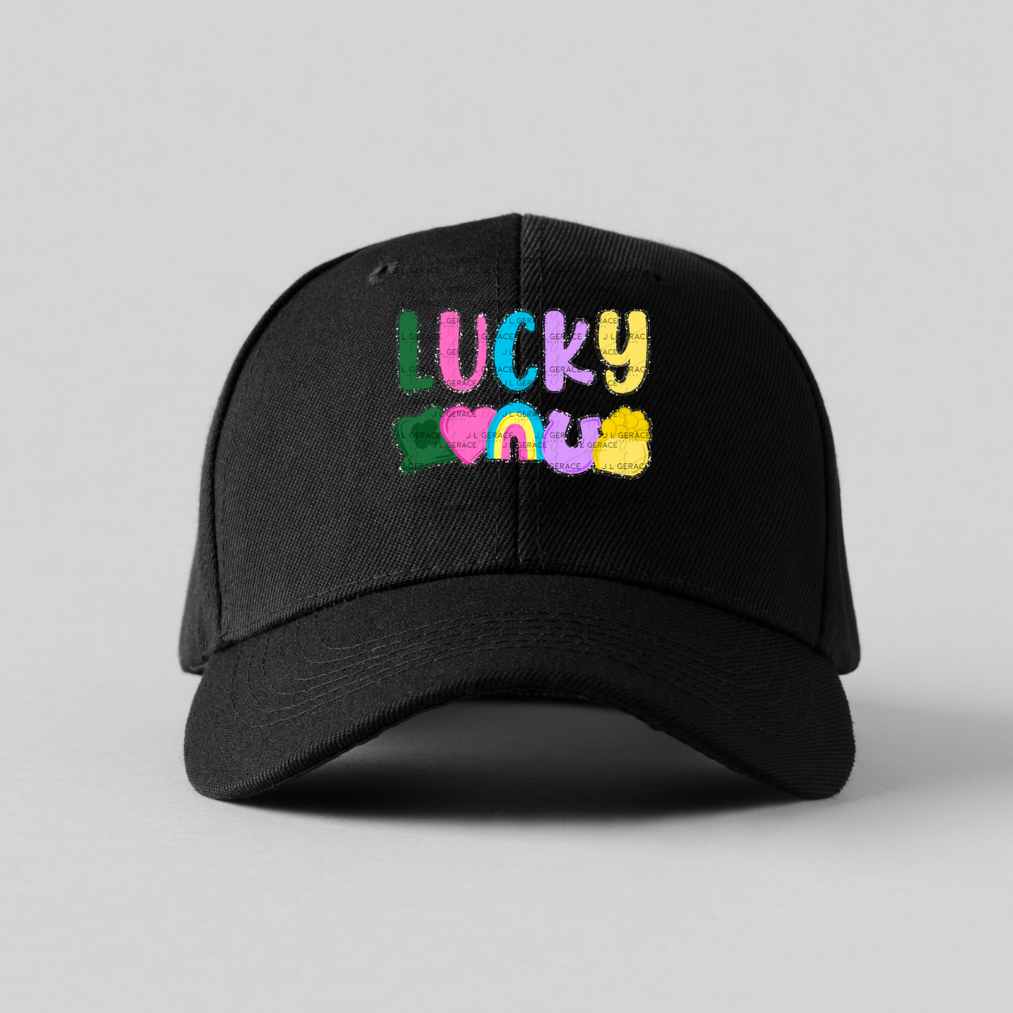 Lucky with charms - String Glitter Outline PNG