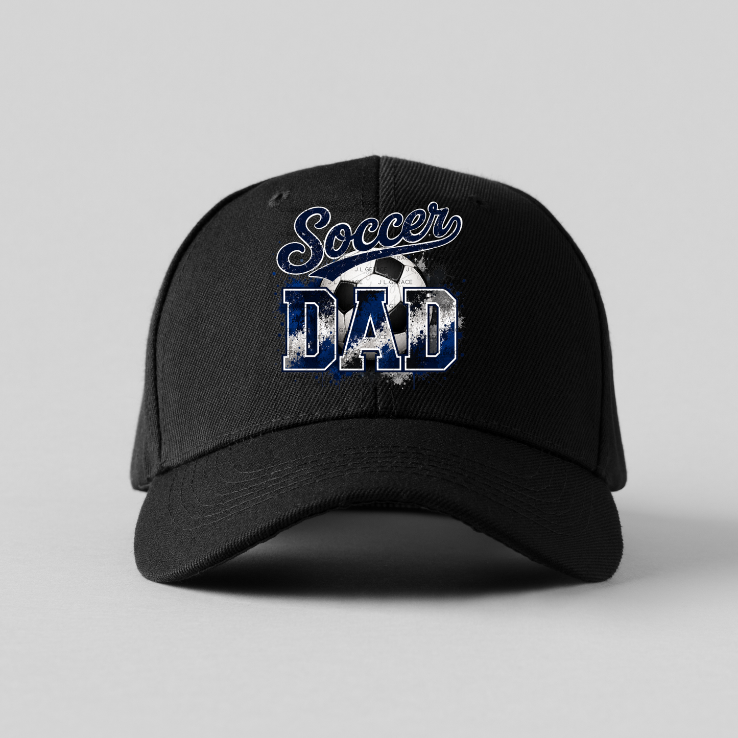 Soccer Dad PNG – Blue Black Paint Splatter Sports Design with Soccer Ball