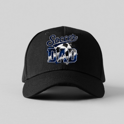 Soccer Dad PNG – Blue Black Paint Splatter Sports Design with Soccer Ball