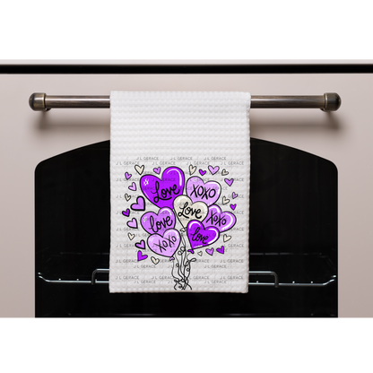 Purple Love & XOXO Heart Balloon Bouquet PNG