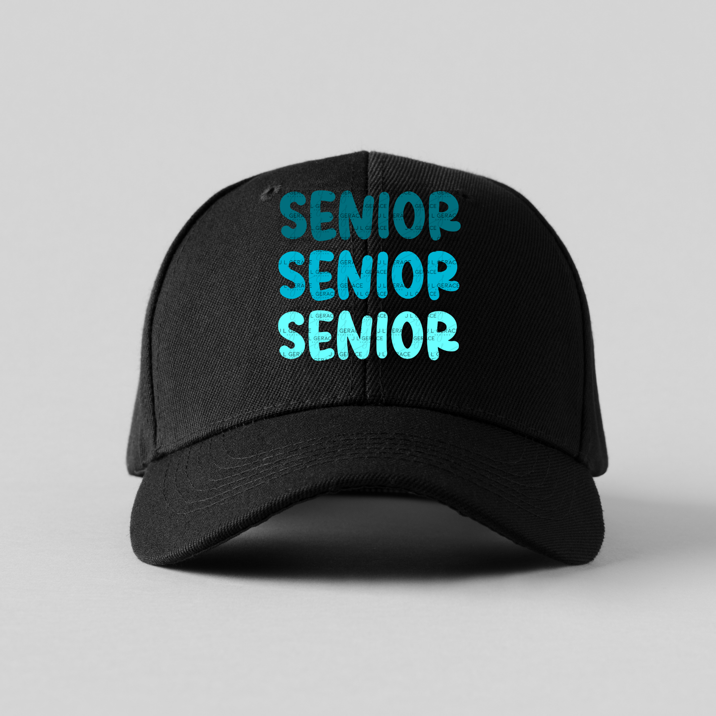 Senior PNG – Teal Gradient Graduation Lettering Design
