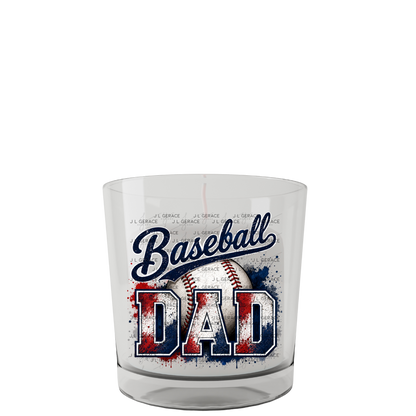 Baseball Dad PNG – Red White Blue Paint Splatter Design with Ball