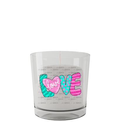 Colorful Love Word PNG with Heart and paint splatter Mixed Pattern Graphic Design