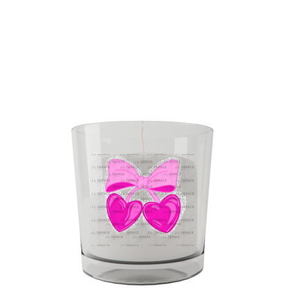Pink Heart Cherries PNG with Bow String Glitter Design