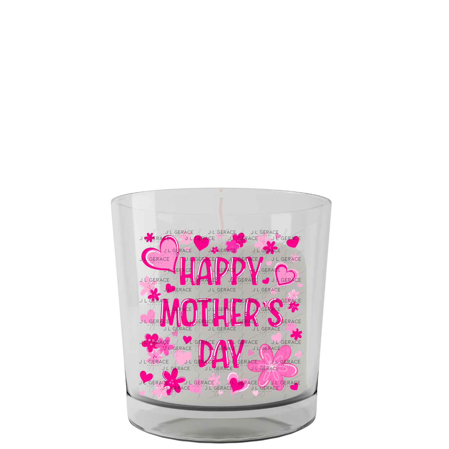 Happy Mothers Day PNG – Pink Hearts Floral Sublimation Design