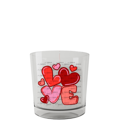 Red Love Bubble Letter PNG Glossy Design