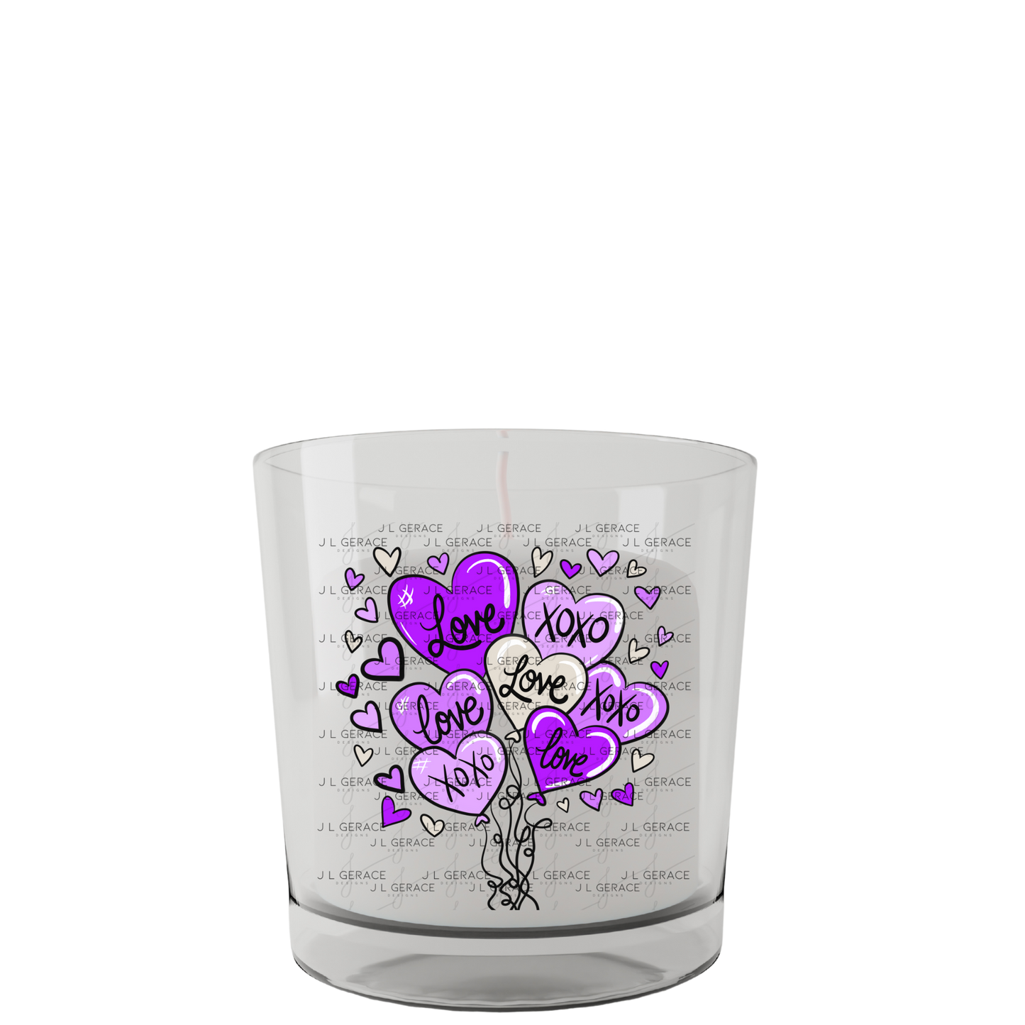 Purple Love & XOXO Heart Balloon Bouquet PNG