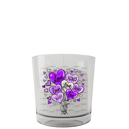Purple Love & XOXO Heart Balloon Bouquet PNG