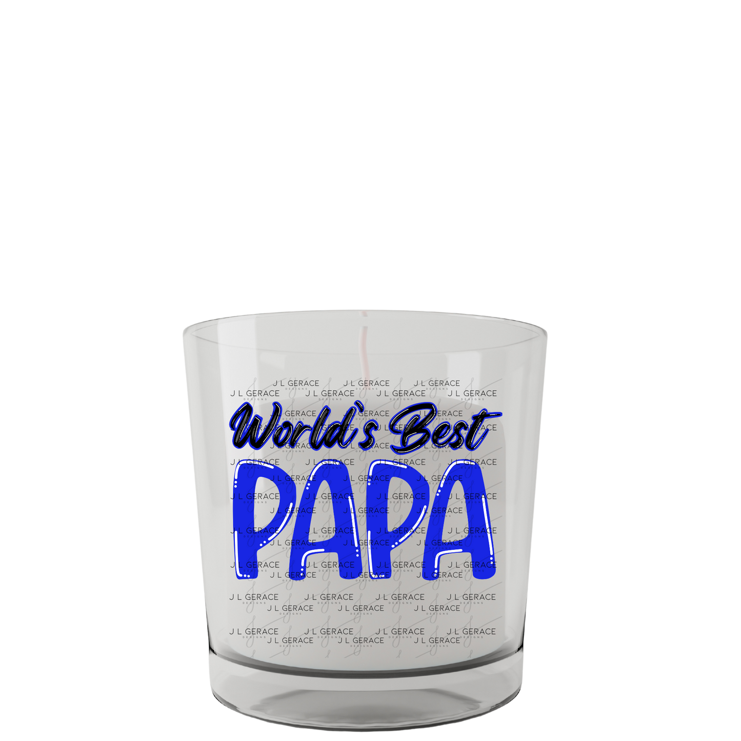 World’s Best Papa PNG – Blue Glossy Typography Design
