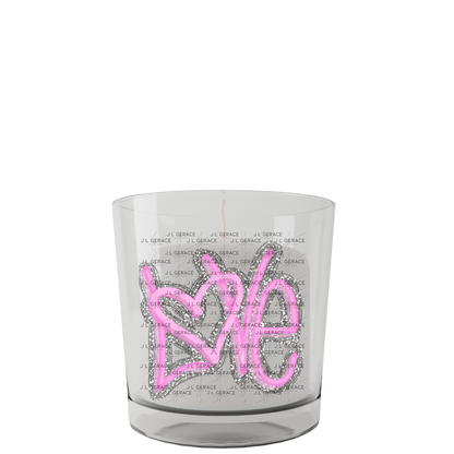 Pink Love Script PNG with String Glitter Outline