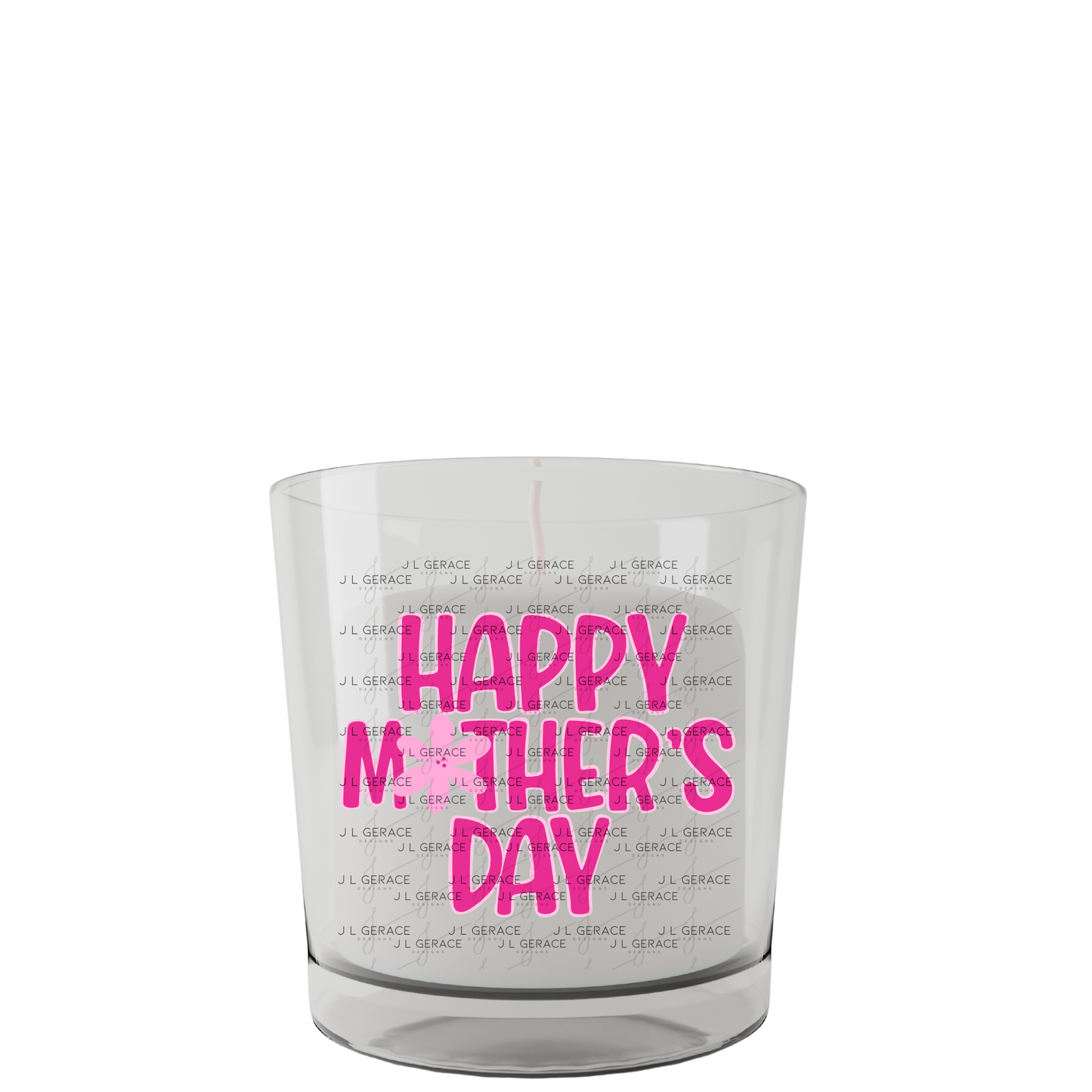 Happy Mothers Day PNG – Bold Pink Floral Lettering Sublimation Design