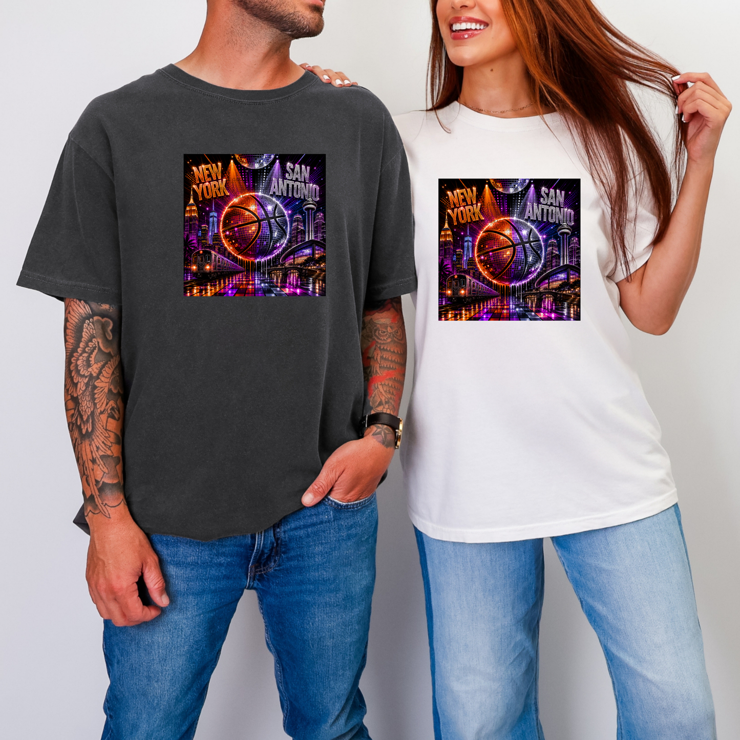 Disco New York vs San Antonio Basketball PNG Design