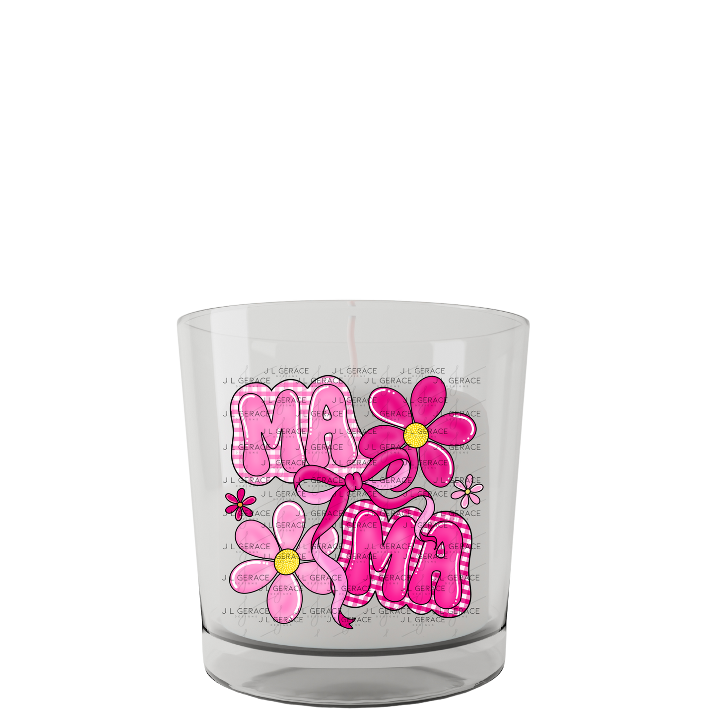 Mama Floral Bow Pink PNG Design