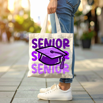 Senior PNG – Purple Graduation Cap Lettering Design