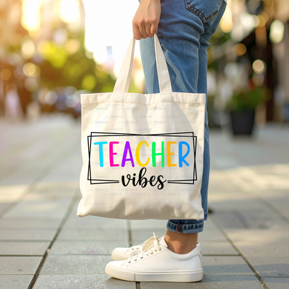 Teacher Vibes PNG Digital Download (4 Colors)