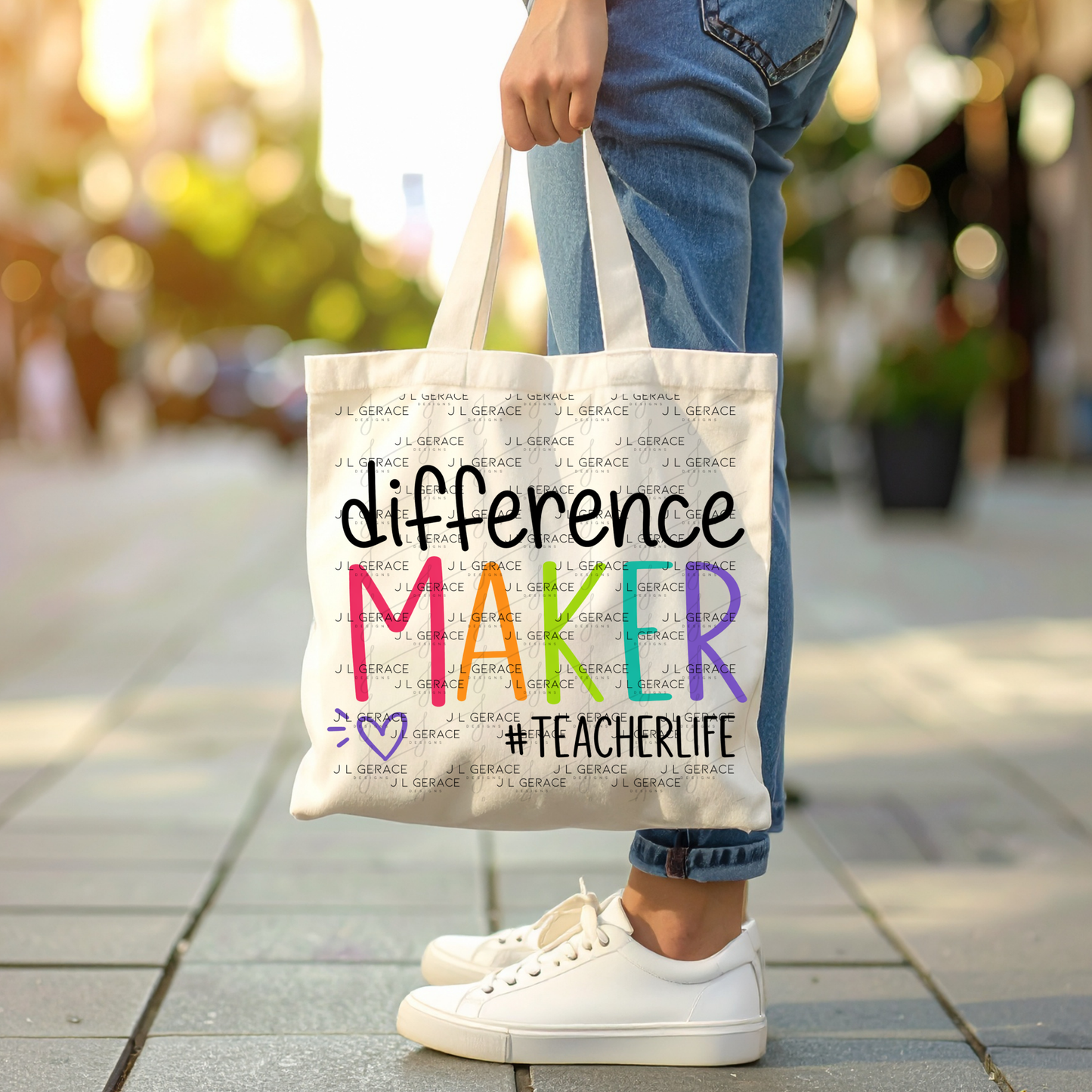 Difference Maker Rainbow Teacherlife PNG Digital Download (2 Colors)