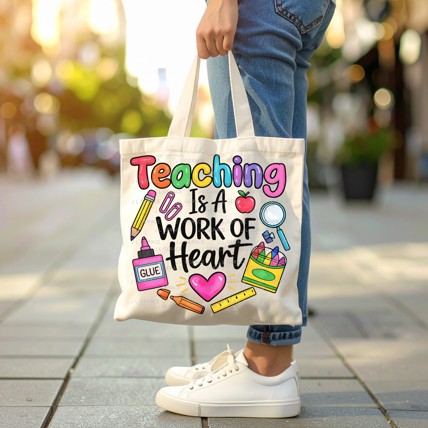 Teaching Is A Work Of Heart Teacher PNG Digital Download (2 Colors)