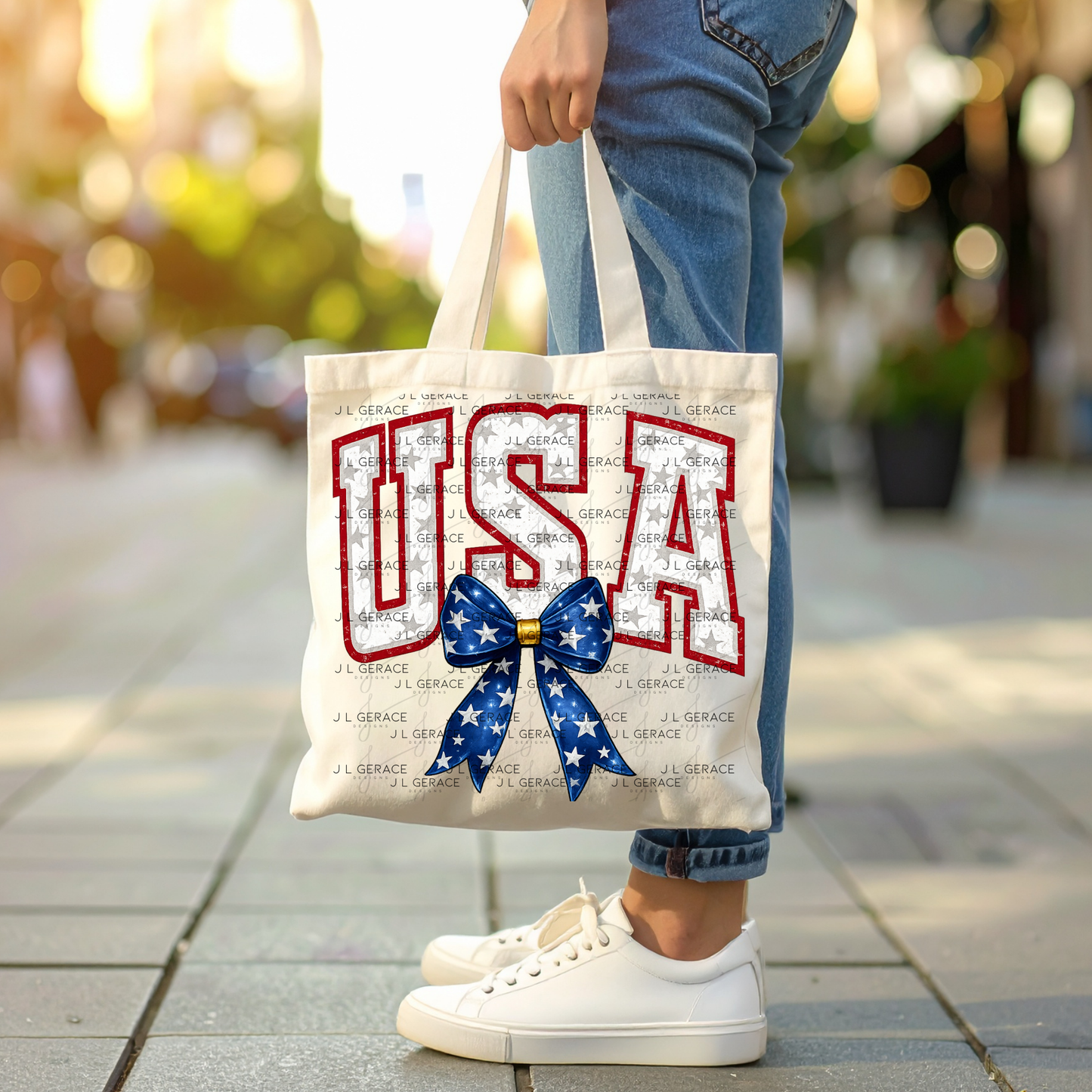 USA Bow Patriotic PNG Design