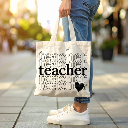 Teacher Teacher Heart PNG Digital Download (2 Colors)