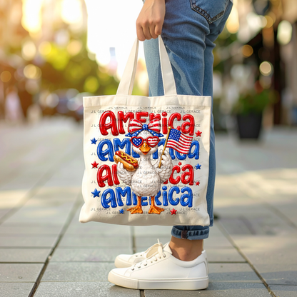 America Goose Hotdog Patriotic PNG Design