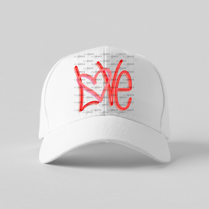 Red Love Script PNG Handwritten Heart Typography