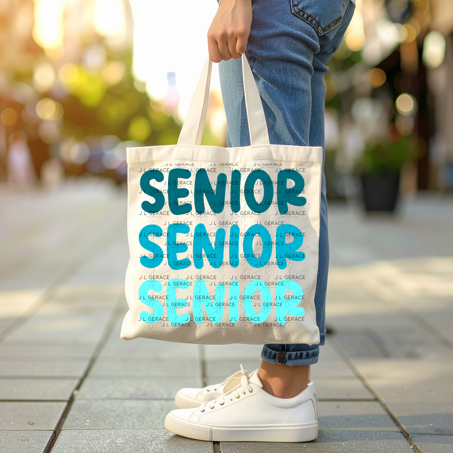 Senior PNG – Teal Gradient Graduation Lettering Design
