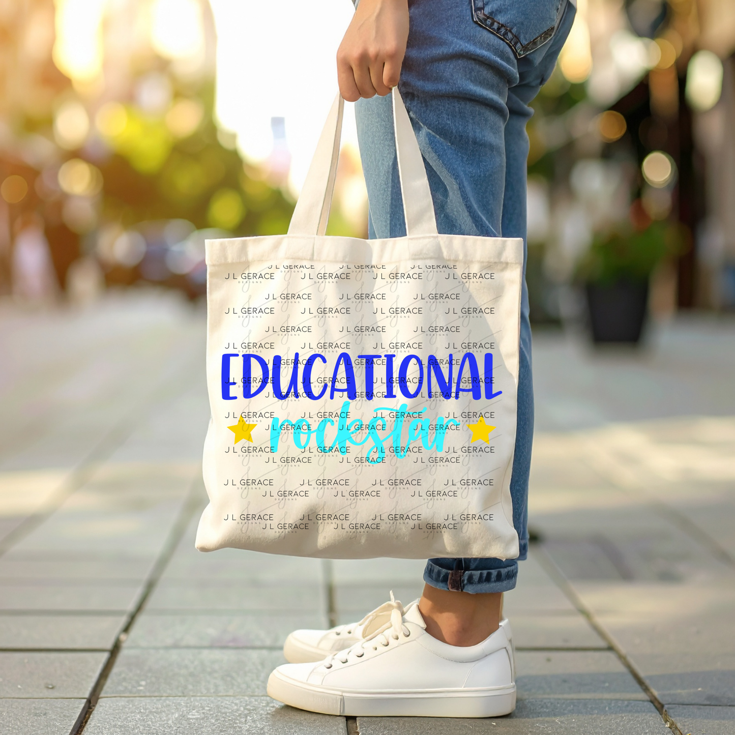 Educational Rockstar Teacher - Blue And Teal PNG Digital Download