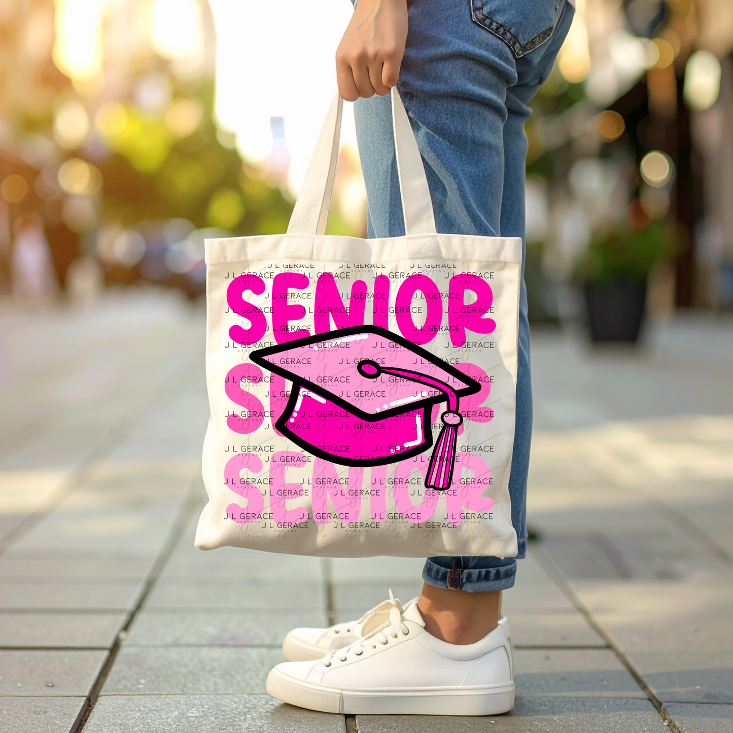 Senior PNG – Pink Graduation Cap Lettering Design