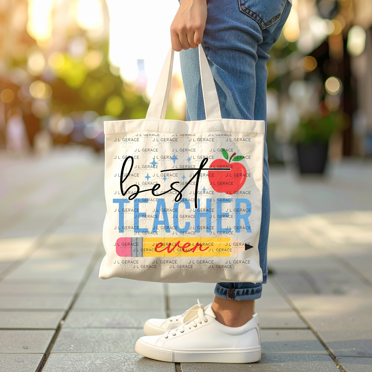 Best Teacher Ever PNG – Pencil and Apple Teacher Appreciation Design