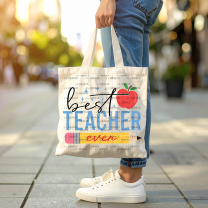 Best Teacher Ever PNG – Pencil and Apple Teacher Appreciation Design