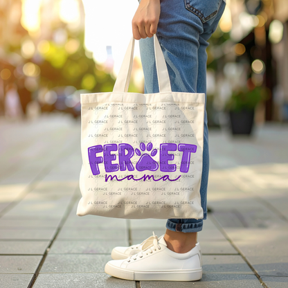 Ferret Mama PNG – Purple Paw Print Design for Pet Lovers