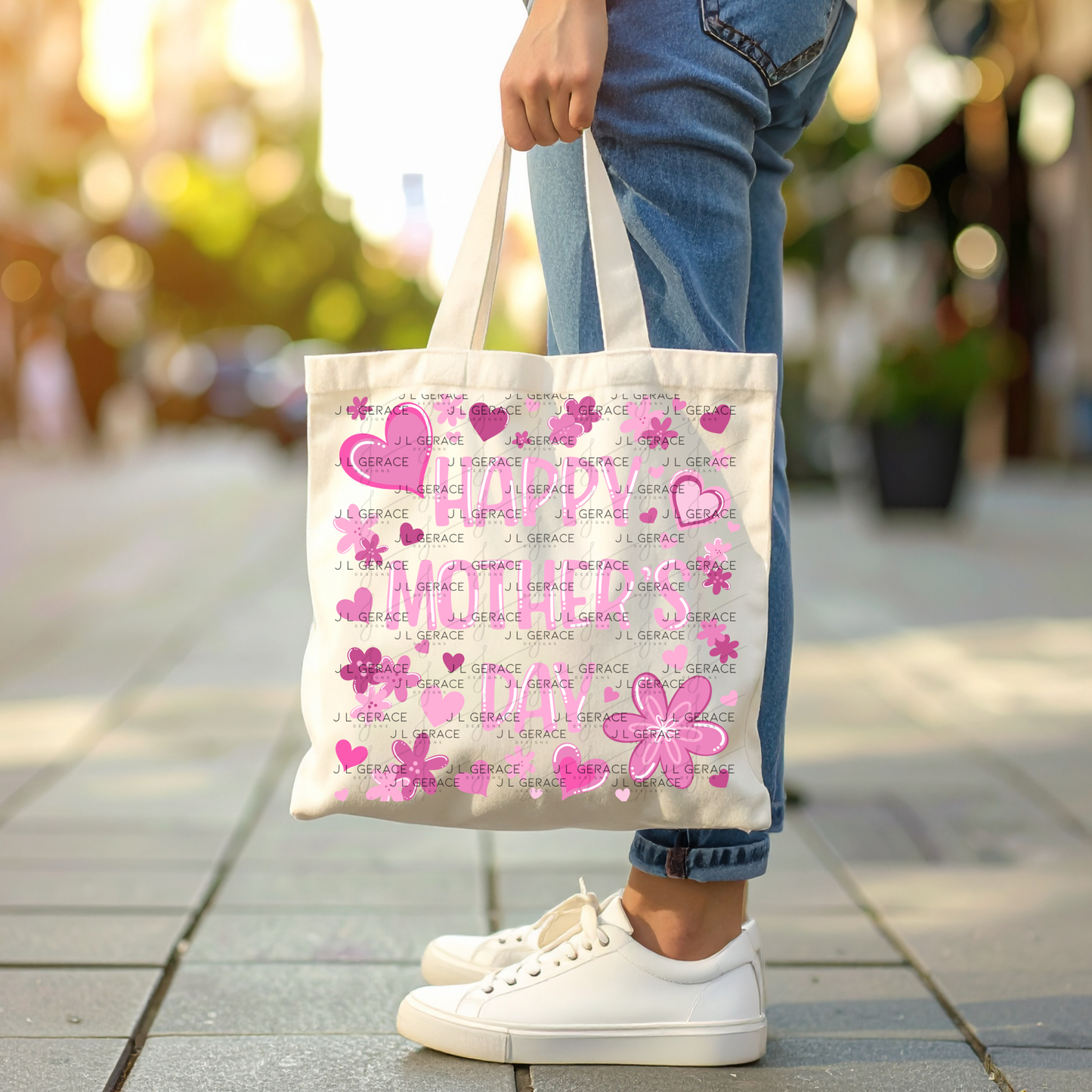 Happy Mothers Day PNG Clipart Sublimation PNG Soft Pink Floral Heart Design