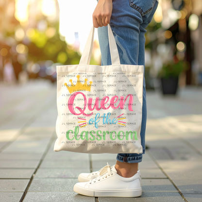 Queen of the Classroom Teacher Colorful PNG