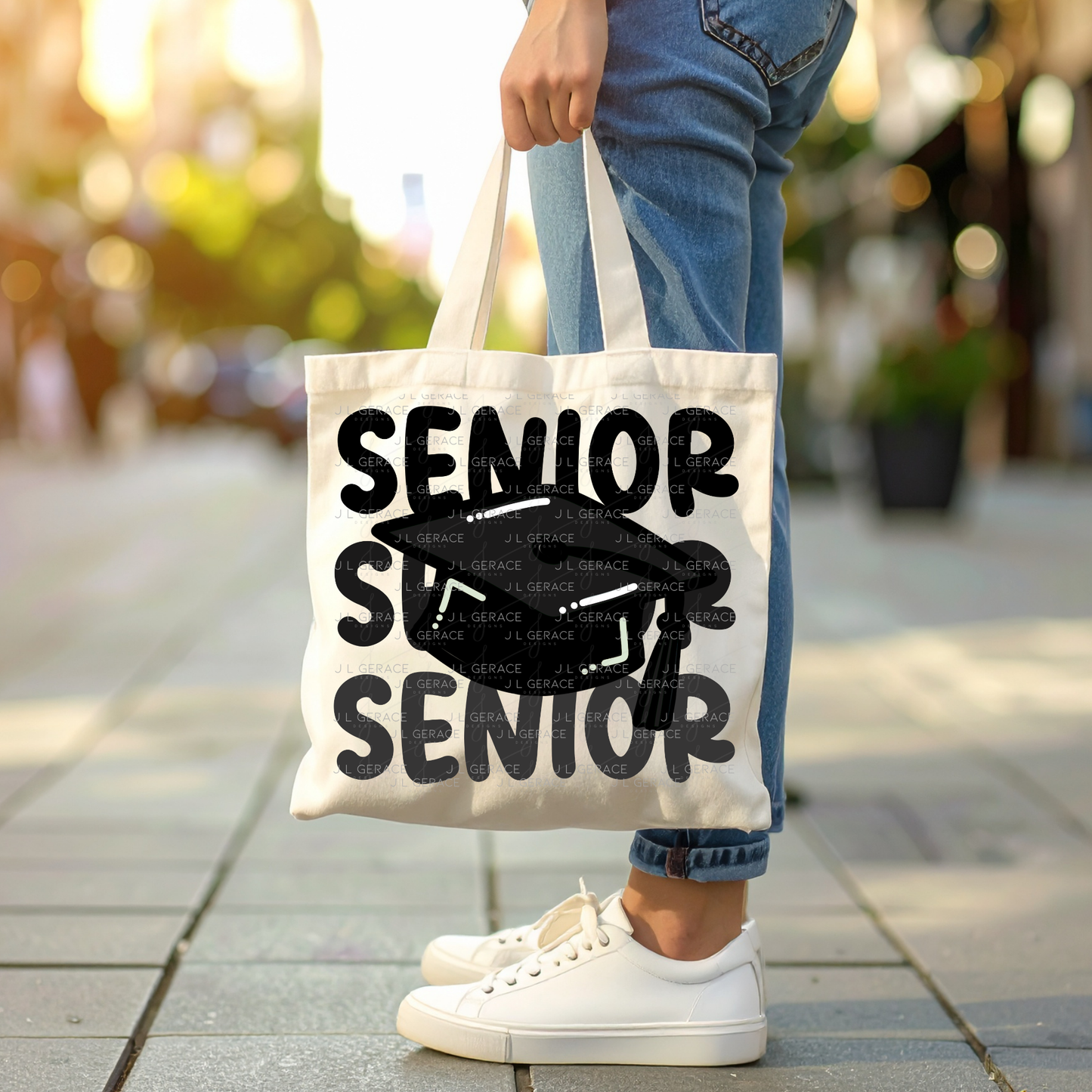 Senior PNG – Black Graduation Cap Lettering Design