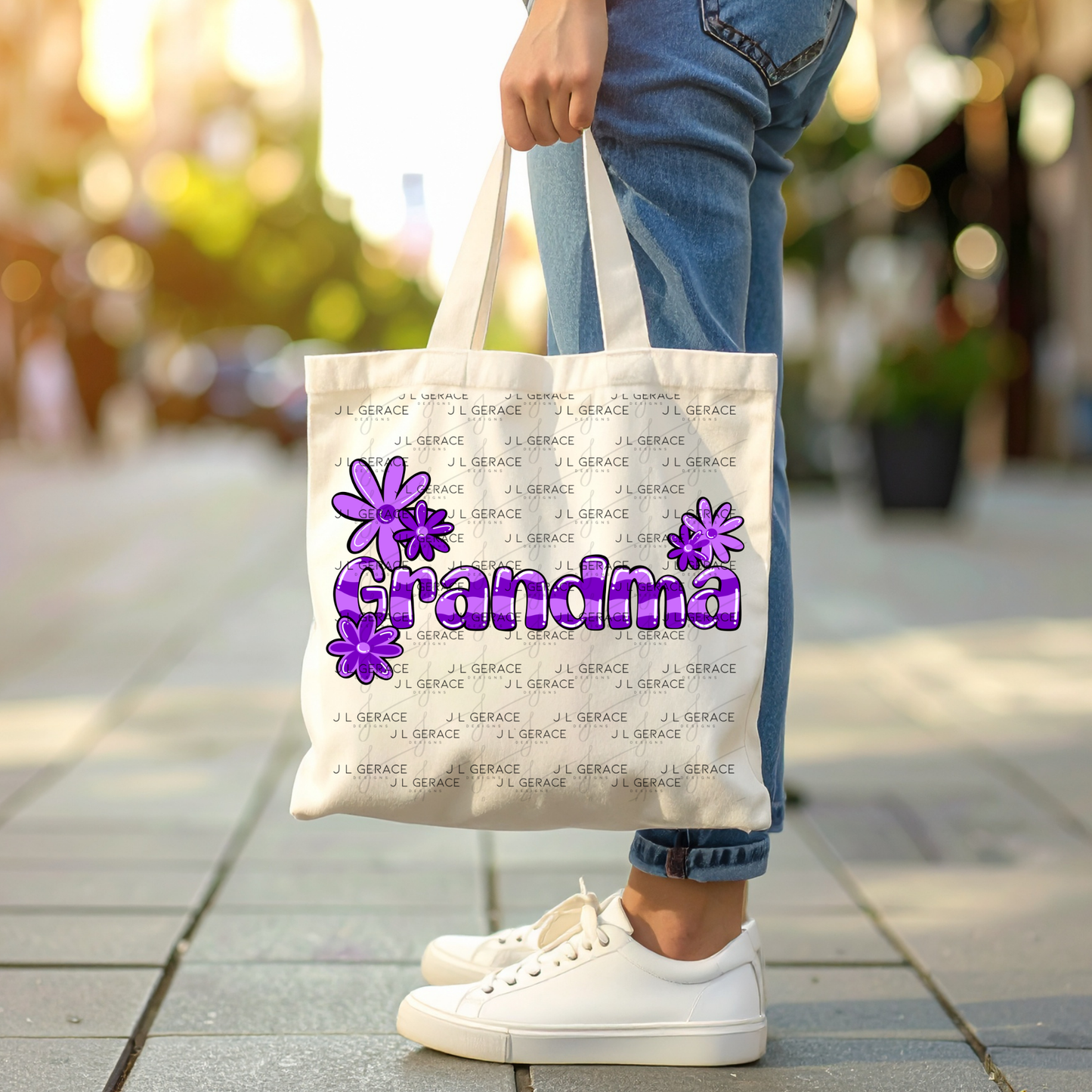 Grandma PNG – Purple Floral Name Sublimation Design