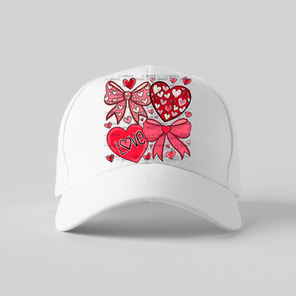 Valentine Love Hearts & Bows PNG with String Glitter Outline