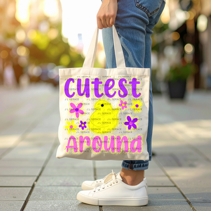 Cutest Chick Around Yellow String Glitter Outline PNG