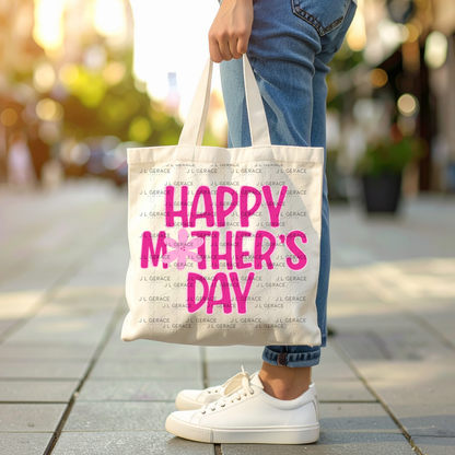 Happy Mothers Day PNG – Bold Pink Floral Lettering Sublimation Design
