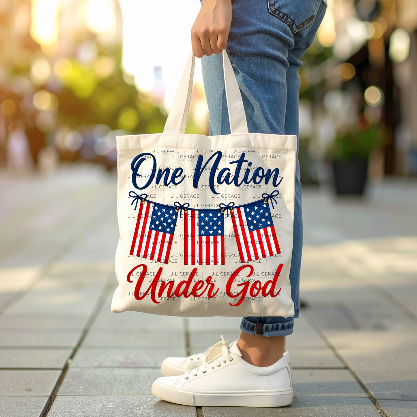 One Nation Under God Patriotic PNG Design