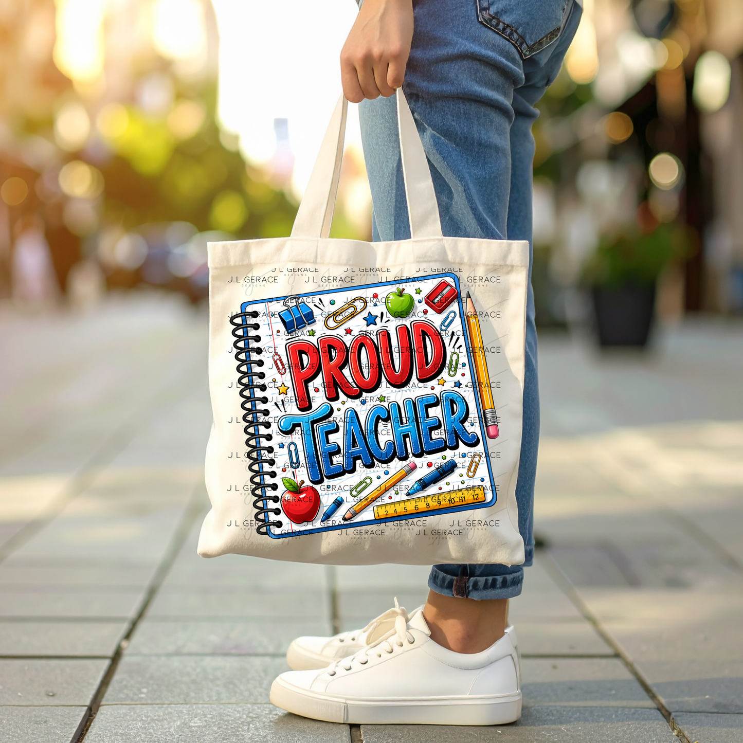 Bold Proud Teacher School Supplies PNG Digital Download